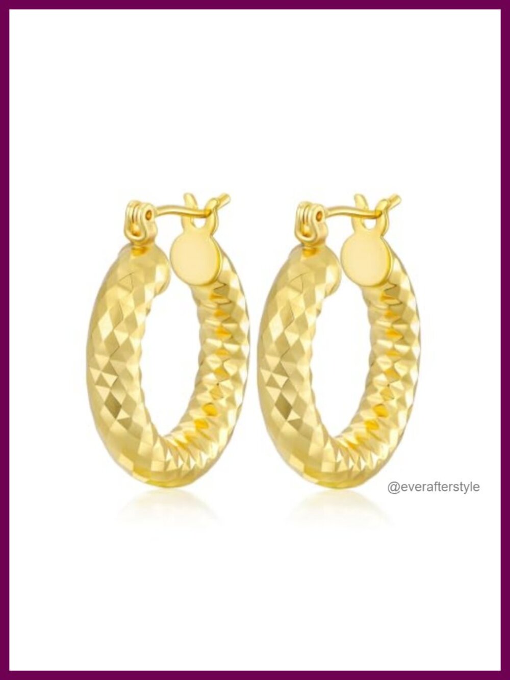 14K Gold Plated Hoop Earrings for Women Latch Back Circular